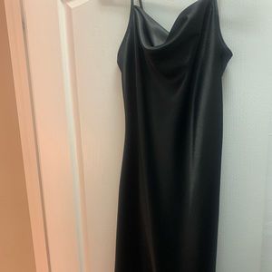 Spaghetti Strap Black Stain Dress